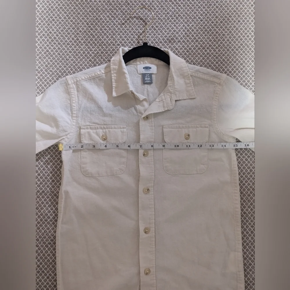 Old Navy Light Tan Button Down Shirt Size 6/7